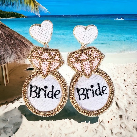 Fourty Dreams Boutique Jewelry - New beaded wedding bride diamond ring earrings